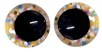 14mm glitteroog sprinkled geel