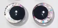 14mm glitteroog sprinkled wit
