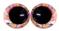 20mm glitteroog sprinkled oranje