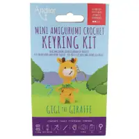 Mini amigurumi haakkit sleutelhanger - giraffe