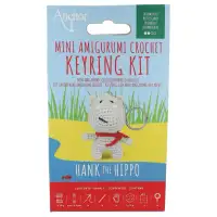 Mini amigurumi haakkit sleutelhanger - nijlpaard