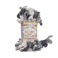 Alize Puffy Color 5925 White Grey Antracite