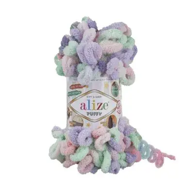 Alize Puffy Color 5938 Purple Pink Mint
