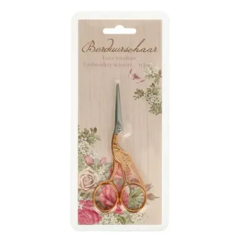 Borduurschaar ooievaar rose goud 115mm thumbnail 2
