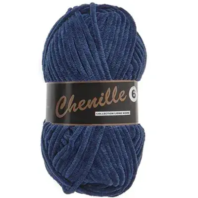 Lammy Yarns Chenille 6 890 jeans blauw
