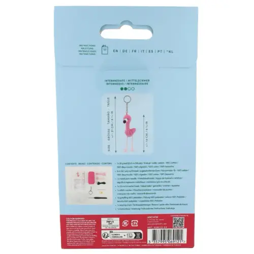 Mini amigurumi haakkit sleutelhanger - flamingo thumbnail 4