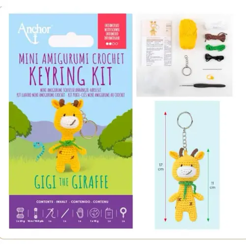 Mini amigurumi haakkit sleutelhanger - giraffe thumbnail 2