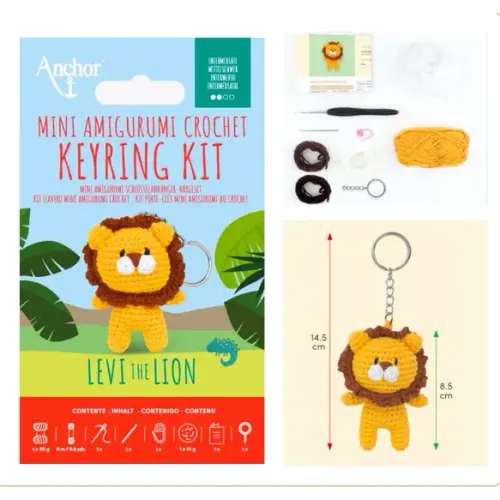 Mini amigurumi haak kit sleutelhanger - leeuw thumbnail 2