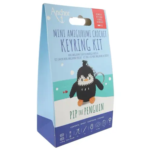 Mini amigurumi haakkit sleutelhanger - pinguin thumbnail 3