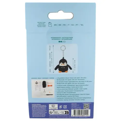 Mini amigurumi haakkit sleutelhanger - pinguin thumbnail 4