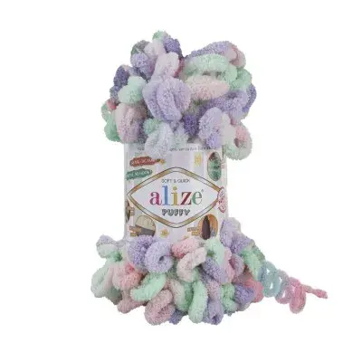 Alize Puffy Color 5938 Purple Pink Mint
